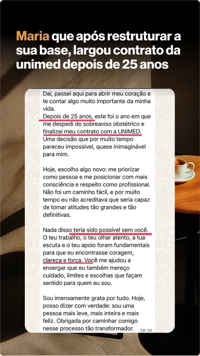 Depoimento: Maria que largou contrato da Unimed depois de 25 anos